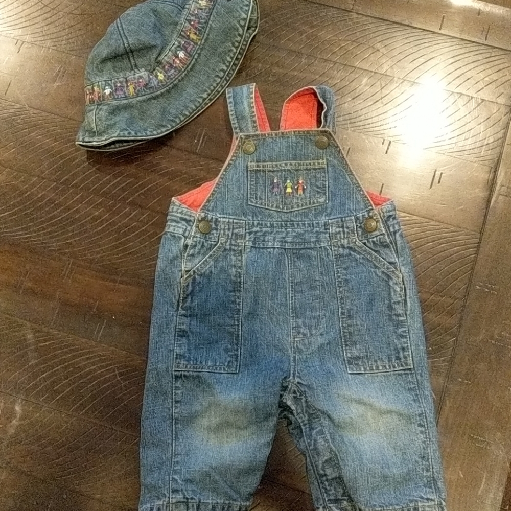 90s Baby Gap Worry Doll Overalls & Hat